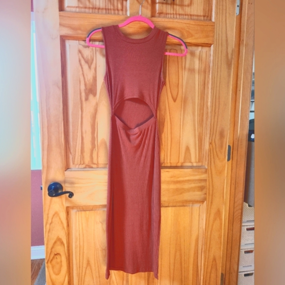 Xs long orange dress new